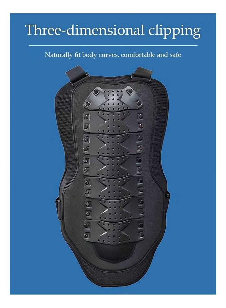 NANAO 5 Piece Adult Adjustable Motorcycle Armor Suit with Reflective Stripe,Mountain Bike Cyclecross Chest Protect Gear,Motorbike Protective Jacket with Chest Back Spine Armor Knee Elbow Protection Pad For Motocross Cycling Skateboarding,L,Black - Image 2